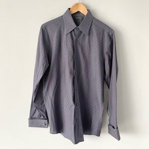 Pure Stuff 100% Cotton Lined Blue Button Down Cuff Links Shirt Men's